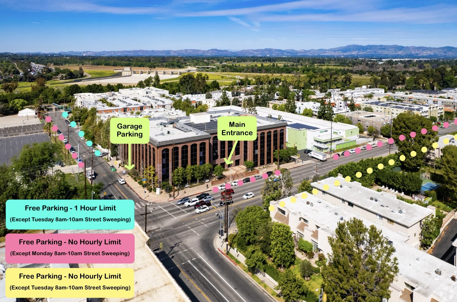 Parking around Valley Dermatology Associates